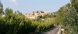 A view along the road entering Visan