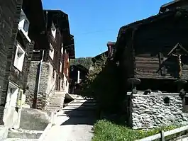 Old houses in Visperterminen village