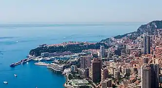 View of Monaco City from the east