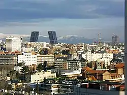 Gate of Europe towers and the Cuatro Torres Business Area under construction