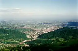 View from Col Visentin toward Vittorio Veneto and the plains