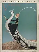 Japanese inspiration/Japonisme: Cover of Vogue, November 15, 1911, by George Wolfe Plank, chromolithograph, multiple locations