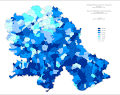 Share of Orthodox in Vojvodina by settlements 1991.