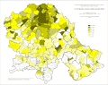 Share of Hungarians in Vojvodina by settlements 1961.