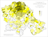 Share of Hungarians in Vojvodina by settlements 2002.