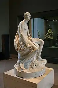 Voltaire nude by Jean-Baptiste Pigalle, he Louvre, (1777)