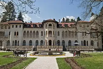 Vrana Palace in Sofia, Bulgaria. Built in the beginning of the 20th century, it is now owned by the Bulgarian royal Family and the park was donated to Sofia municipality.