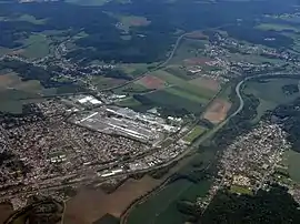 An aerial view of Montmacq