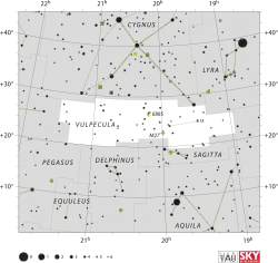 Map of the constellation Vulpecula