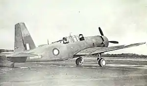 Single-piston-engined monoplane on runway