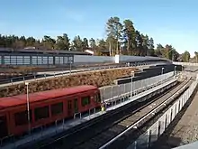 The passenger inaccessible turning track behind the station