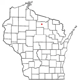 Location of Lake Tomahawk, Wisconsin