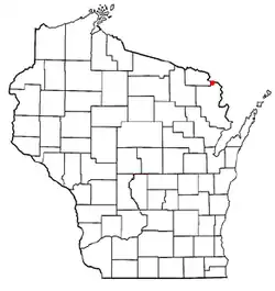 Location of Niagara, Wisconsin