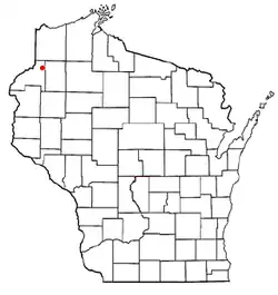 Location of Webb Lakein Burnett County, Wisconsin