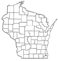 Location of Yorkville, Wisconsin