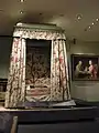 David Garrick's bed, c. 1775,  The bed was reduced from a double to a single in the 1860s, now in the V&A Museum