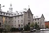 Photo of the front-facing view of the monastery.