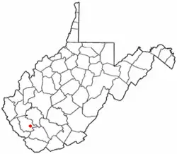 Location of Amherstdale-Robinette, West Virginia