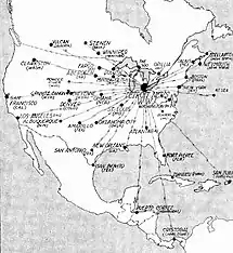 Map of station WWJ broadcast range