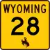 Wyoming Highway 28 marker