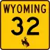 Wyoming Highway 32 marker