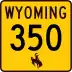 Wyoming Highway 350 marker