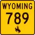 Wyoming Highway 789 marker