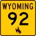 Wyoming Highway 92 marker