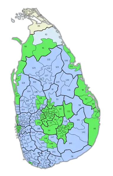 Majorities according to polling divisions