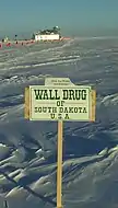 Wall Drug sign in Antarctica – Free Ice Water, 9,333 miles