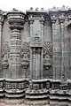 Wall relief, turret, pilasters with miniature decorative towers in Mallikarjuna temple at Kuruvatti