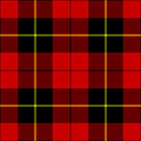 Basic check modified – Wallace red/dress, black on a slightly larger ground of red, laced with yellow and black over-checks.