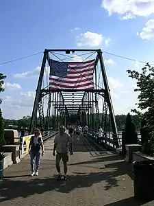 Pedestrians on the Walnut Street Bridge.