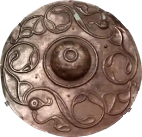 circular bronze shield boss