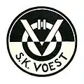 Logo of SK VÖEST Linz from the founding period in black and white - black and white were the club colors until the summer of 1972