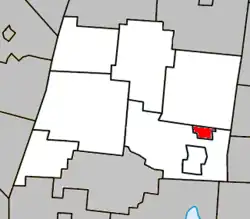 Location within La Haute-Yamaska RCM.