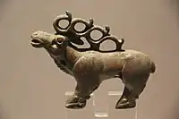 An elk from Longqu (龙渠乡), Zhangye, 475–221 BCE. Shajing culture.