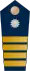 Blue epaulette with a silver button and 4 big golden stripes