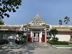 Thai-chinese temple, rebuilt in King Rama III period, located at Wat Ratchaorotsaram, Bangkok