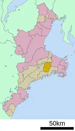 Location of Watarai in Mie Prefecture