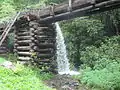 Water flowing from the flume