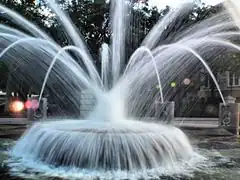 Close-up of the fountain