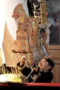 Wayang kulit and wayang golek dalang (puppeteer), Ki Entus Susmono.