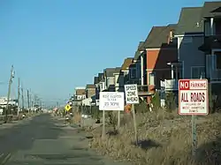 Houses on the ocean in West Hampton Dunes.