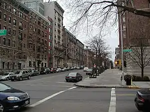 Looking west from Morningside Drive; Morningside Park is behind the camera.