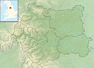 West Yorkshire relief map show the location of the reservoir