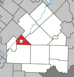 Location within Le Haut-Saint-François RCM