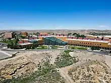 Drone shot of the backside of Western Wyoming Community College campus including housing.