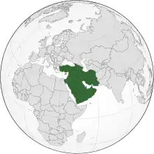 Location of West Asia.