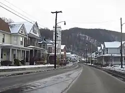 Downtown looking east on Church St in January 2014